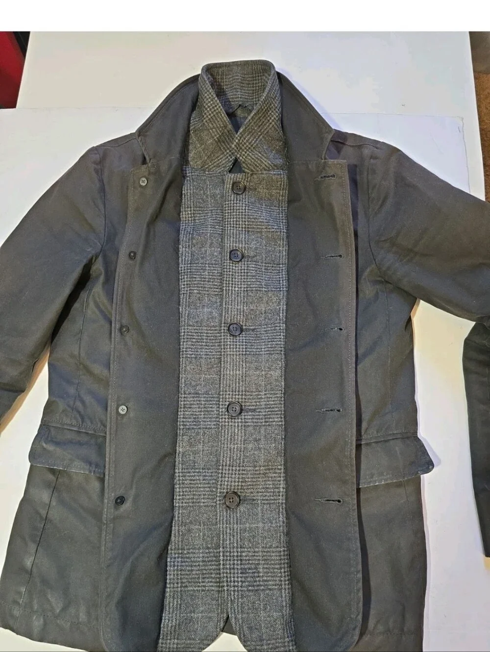 All Saints Mens Survey Double Layered Casual Blazer Jacket Black Size XS